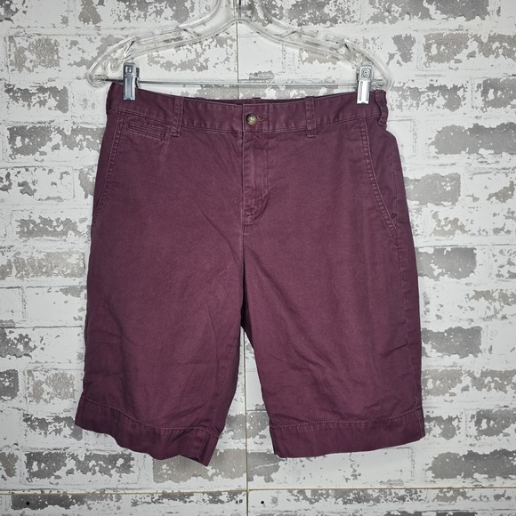 Polo Ralph Lauren Pants - Polo Ralph Lauren Bermuda Shorts Womens 4 Maroon Pony Logo 100% Cotton Preppy